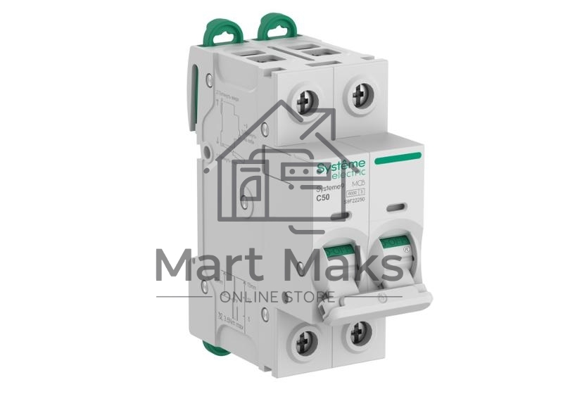 Автоматический выключатель Systeme Electric S9F22250 Systeme9 C 50A 2P 6kA 400В