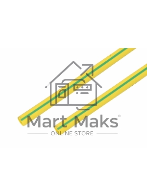 Термоусаживаемая трубка Rexant 15,0/7,5 мм, желто-зеленая, упаковка 50 шт. по 1 м