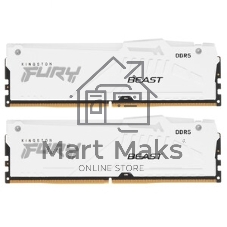 Оперативная память Kingston Fury Beast, DDR5, 64Gb (2x32GB), 5200MHz, CL40, DIMM, с радиаторами, белый