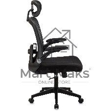Кресло эргономичное Бюрократ Вектор черный сетка/ткань с подголов. крестов. пластик