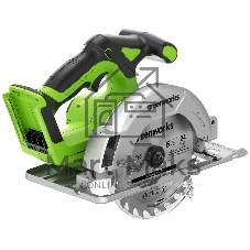Циркулярная пила аккумуляторная GreenWorks GD24CS165, 24V, бесщеточная, 57 мм, без АКБ и ЗУ (1501607)