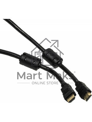 Кабель-соединительный аудио-видео Ningbo HDMI-5M-MG HDMI (m)/HDMI (m) 5м. феррит.кольца позолоченные контакты черный