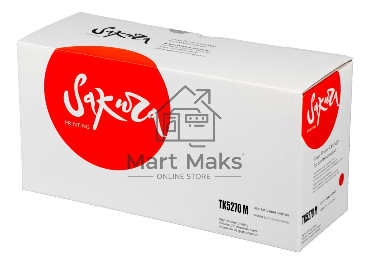 Картридж Sakura TK5270M для Kyocera Mita ECOSYS M6230cidn, пурпурный, 6 000к.