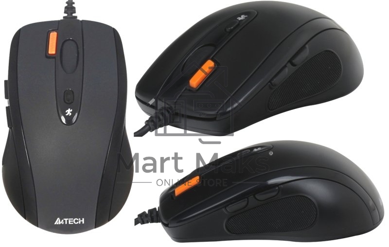 Мышь проводная A4Tech N-70FX черный, 1600 dpi, USB, кнопки - 7