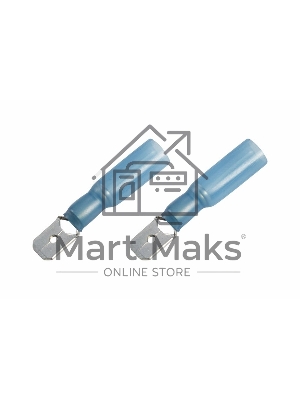 Клемма плоская изолированная термоусаживаемая штекер 6.35 мм 1.5-2.5 мм² (РПи-п-т 2.5-(6.3)) синий Rexant