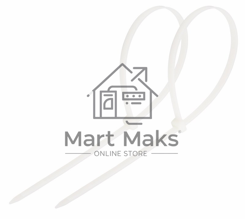 Хомут-стяжка кабельная нейлоновая Rexant 300 x 4,8 мм, белая, упаковка 100 шт.