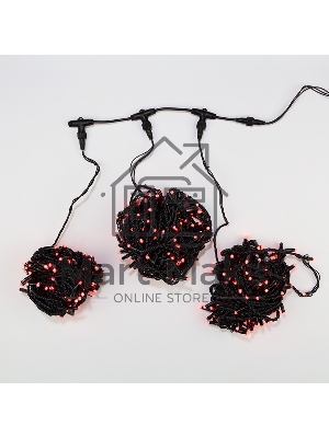 Гирлянда Neon-night LED ClipLight 24V, 3 нити по 20 м, свечение с динамикой, цвет диодов красный