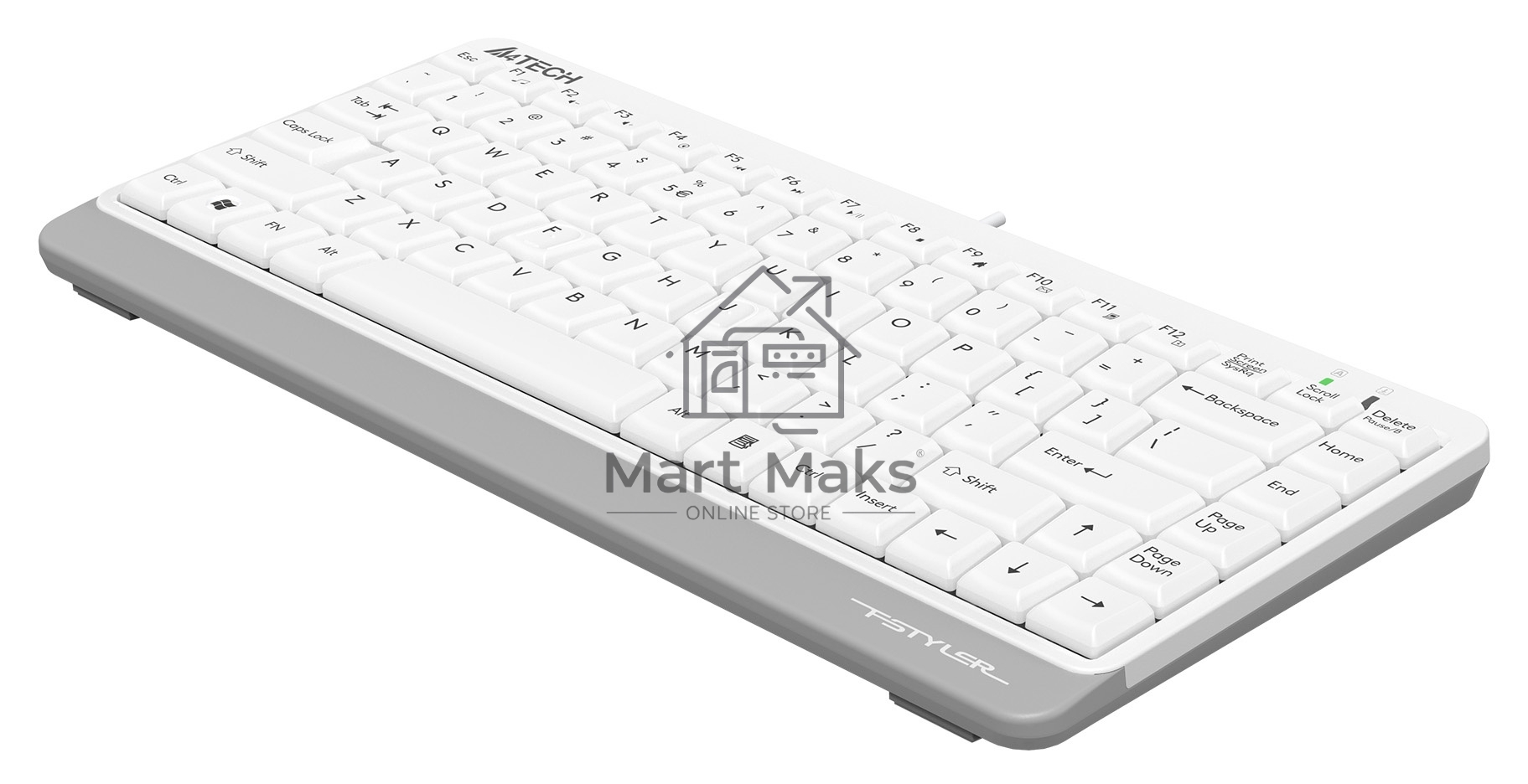 Клавиатура A4Tech Fstyler FKS11 проводная, USB, белый/серый