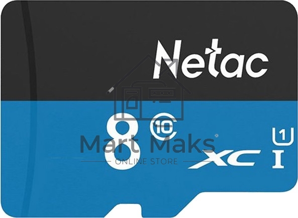 Флеш карта microSDHC 8GB Netac P500 <NT02P500STN-008G-S> (без SD адаптера) 80MB/s