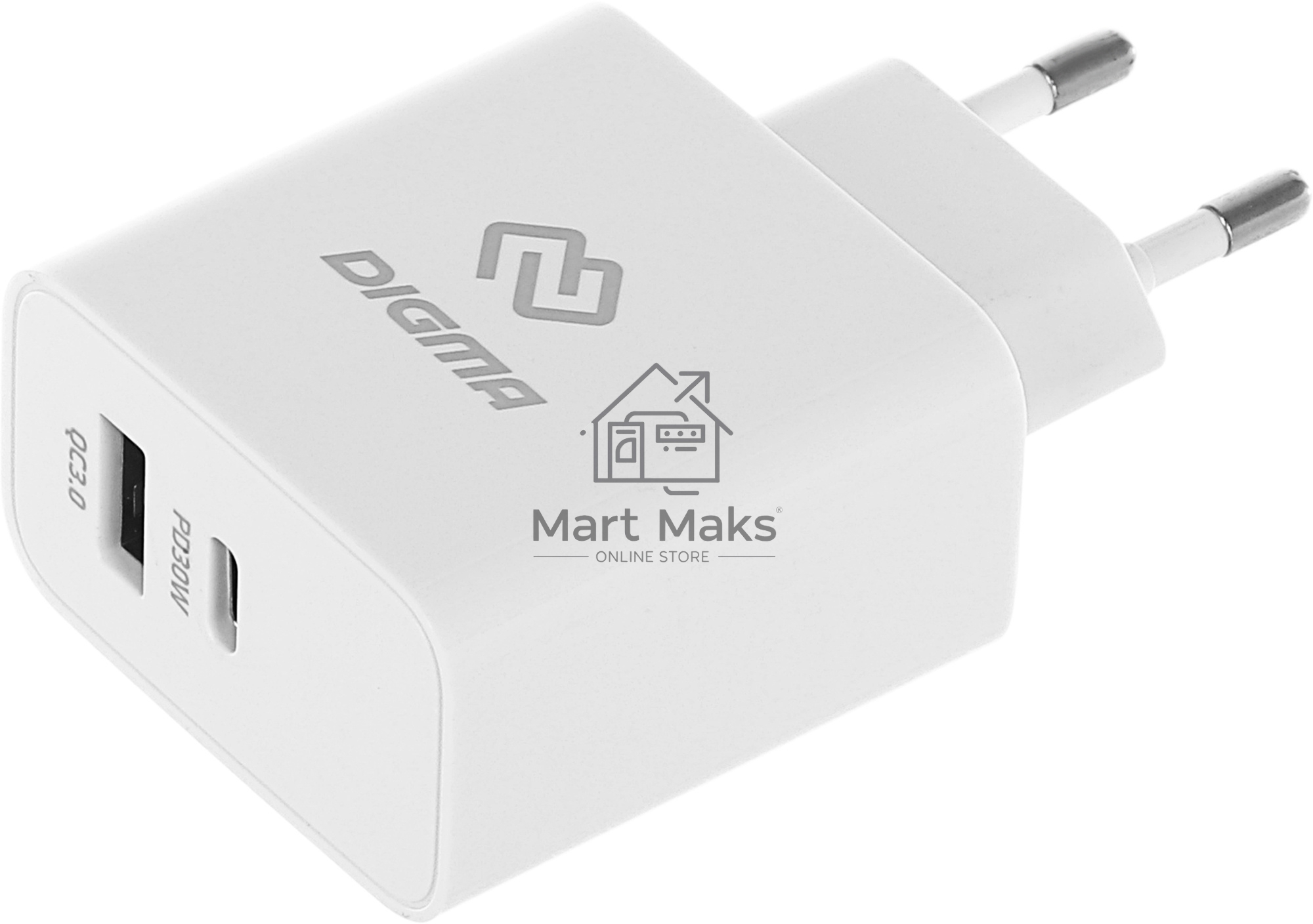 Сетевое зарядное устройство Digma DGW3D 3A PD+QC белый