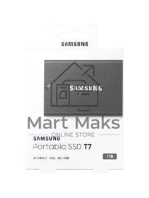 Внешний SSD Samsung T7, 1TB, USB 3.2 Gen 2 Type-C, R/W 1050/1000, серый