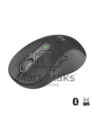 Мышь беспроводная Logitech Signature M650 L графитовый, 4000 dpi, радиоканал, Bluetooth, USB, кнопки - 5