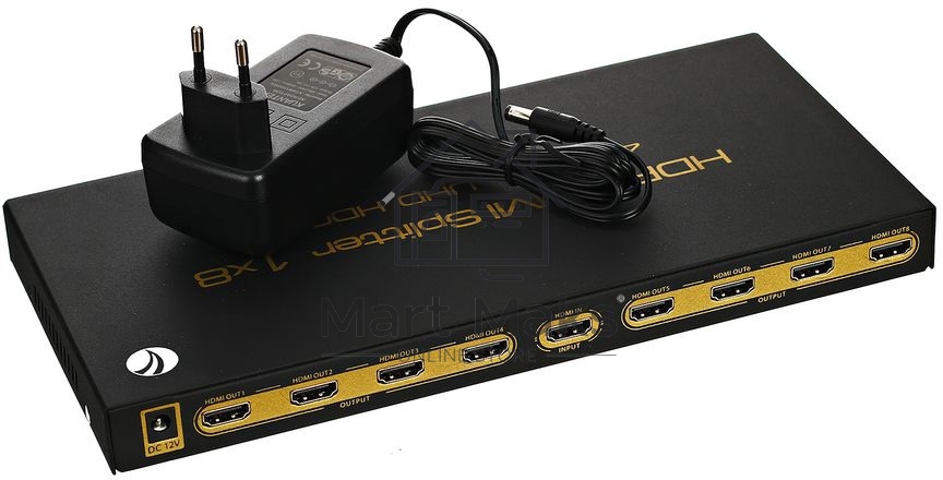 Разветвитель VCOM HDMI Spliitter 1=>8 2.0v, <DD428>