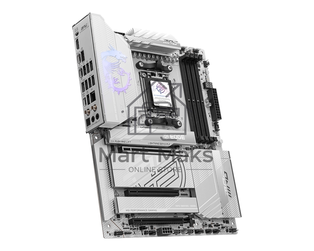 Материнская плата MSI MPG X870E EDGE TI WIFI, AM5, AMD X870E, 4xDDR5, 4xSATA, 4xM.2, 1xPCIe 5.0 x16, 1xPCIe 4.0 x4, 1xPCIe 3.0 x1, 1xHDMI (v2.1), 1xUSB-C 10Gbps, 1x5Gb LAN, Wi-Fi 7, Bluetooth 5.4, 2xUSB-C 40Gbps, 5xUSB-A 10Gbps, 4xUSB-A 2.0, 2x3.5 мм, S/P