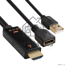 Конвертер HDMI-DisplayPort ExeGate EX-A-HDMIM-DPFU2-0.15 (19M/U2AM+20F, с питанием USB2.0)