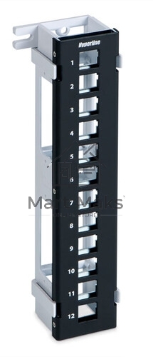 Модульная настенная патч-панель на 12 портов Hyperline PPWBL-12 для модулей Keystone Jack, с подставкой