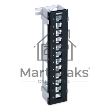 Модульная настенная патч-панель на 12 портов Hyperline PPWBL-12 для модулей Keystone Jack, с подставкой