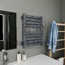 Полотенцесушитель дизайнерский электрический BAU Elite Elegant Gun Grey 60х45, подключение справа, т