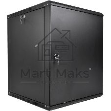Шкаф телекоммуникационный настенный разборный ЦМО ЭКОНОМ 12U (600 x 350) дверь металл, черный (ШРН-Э-12.350.1-9005)
