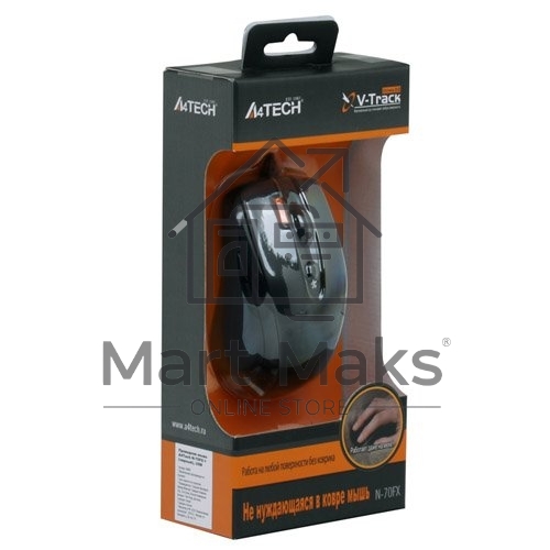 Мышь проводная A4Tech N-70FX черный, 1600 dpi, USB, кнопки - 7