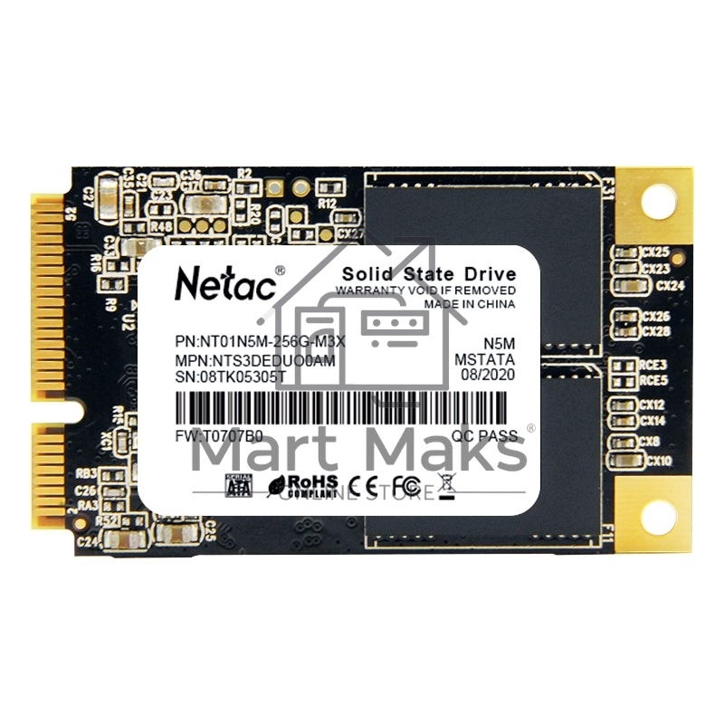 Накопитель SSD Netac N5M, 256GB, mSATA, R/W 560/520