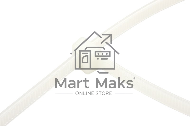 Хомут-стяжка кабельная нейлоновая Rexant 300 x 4,8 мм, белая, упаковка 100 шт.