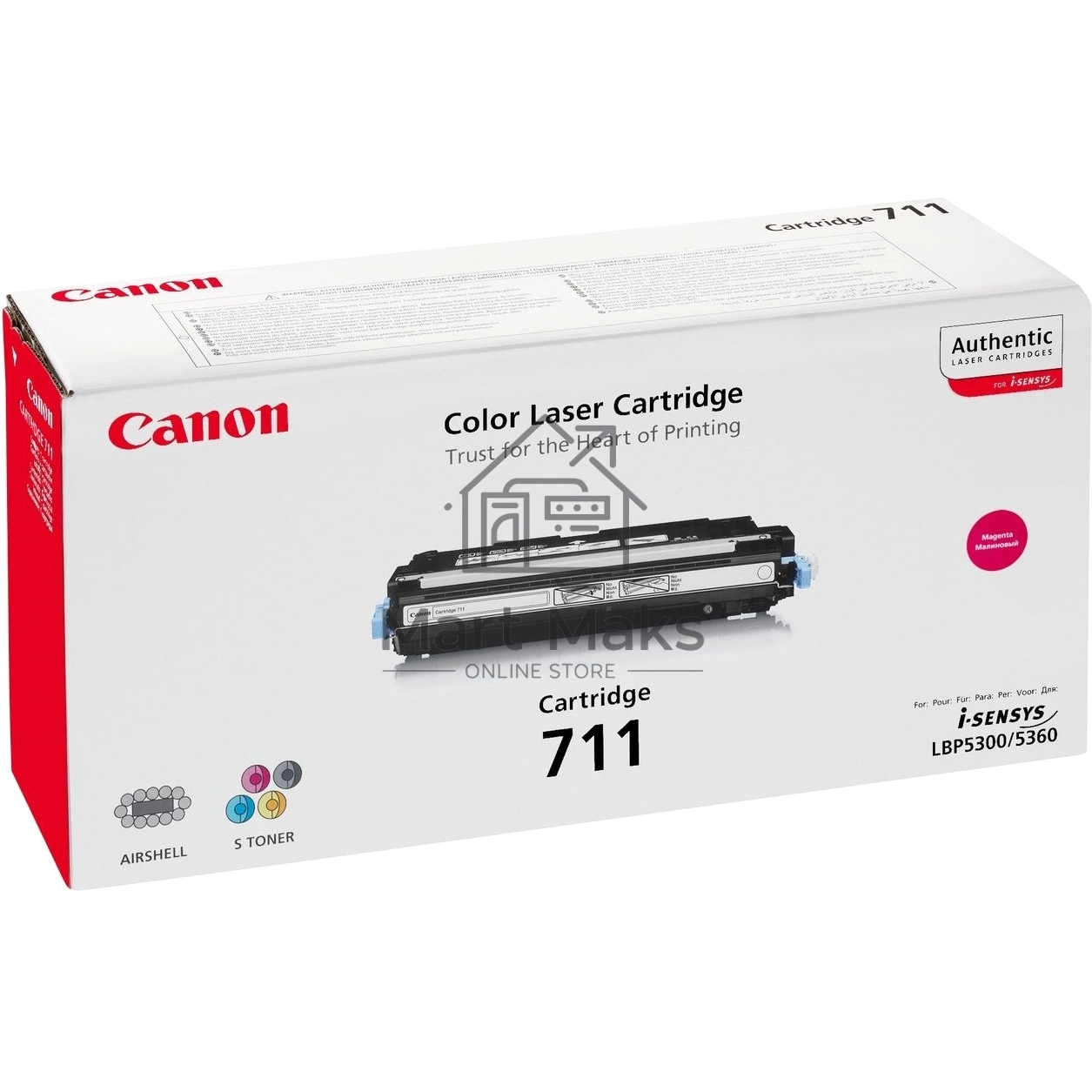 Картридж лазерный Canon 711M (1658B002) пурпурный, 6000 стр., для LBP5300/5360