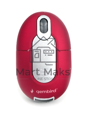 Мышь беспроводная Gembird MUSW-605 красный, 1200 dpi, радиоканал, USB, кнопки - 3