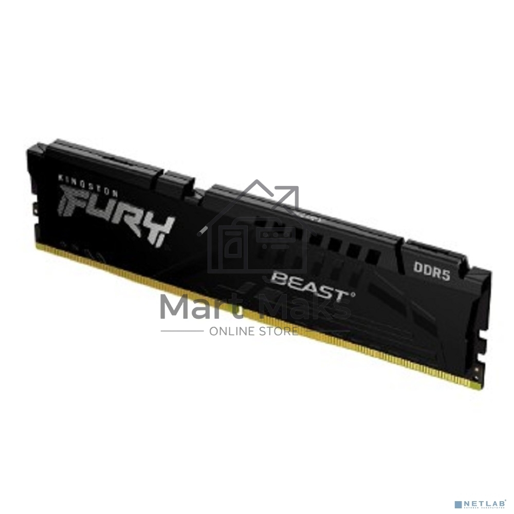 Оперативная память Kingston Fury Beast, DDR5, 32GB (1x32 GB), 5600 MHz, CL36, DIMM, радиатор, черный