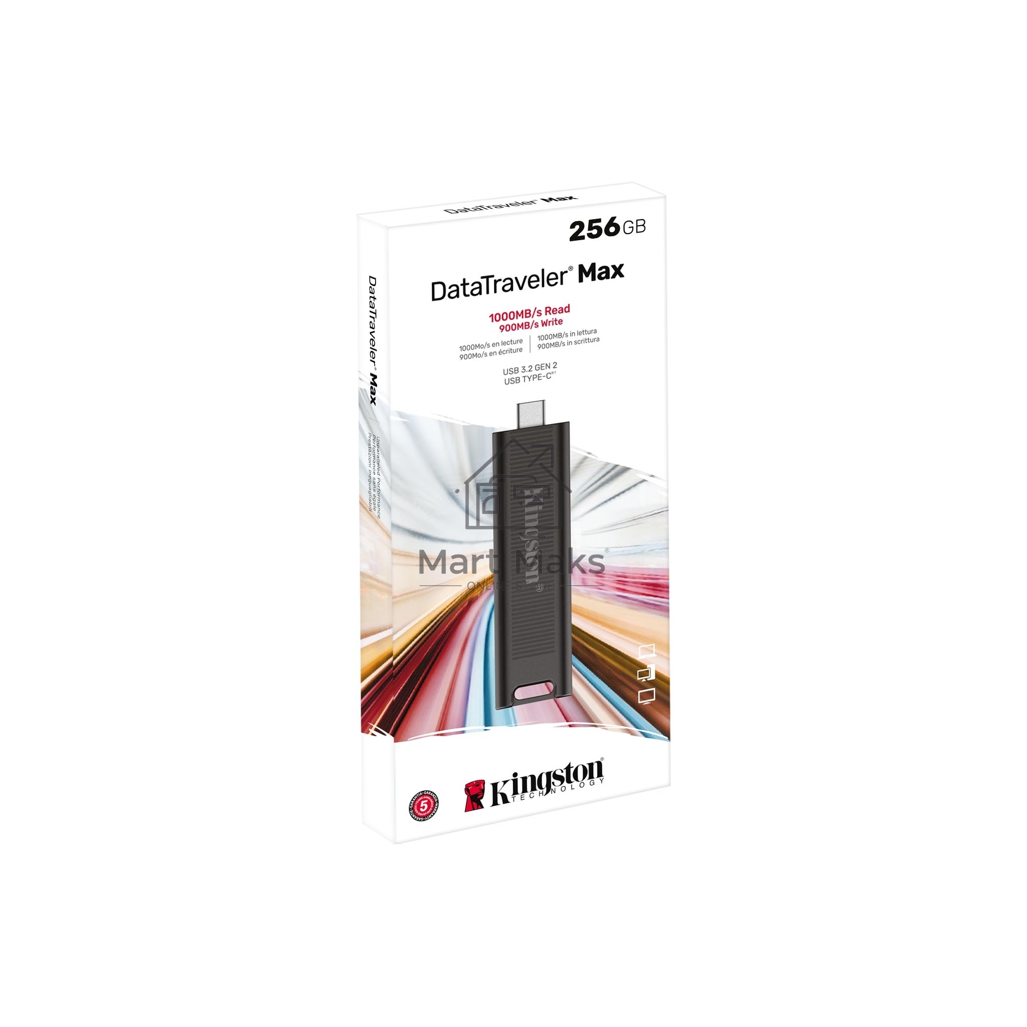 Флешка USB R/W R/W Kingston 256GB USB 3.2 Gen 2 DataTraveler Max, Type-C