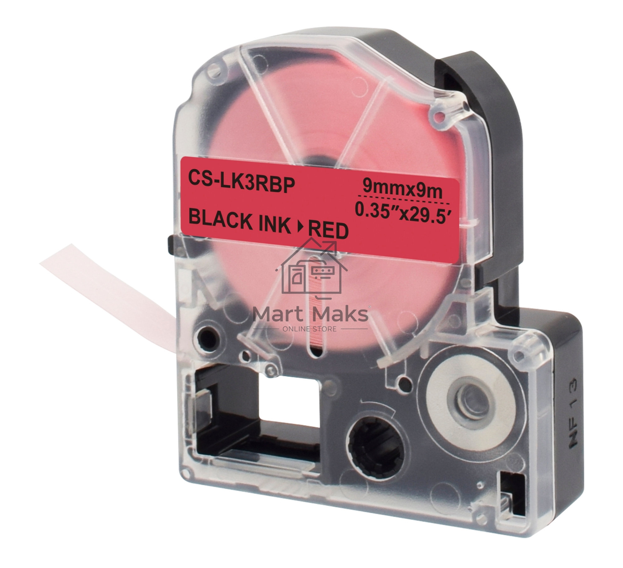 Картридж ленточный Cactus CS-LK3RBP черный, 9мм, 9м для Epson LW300/LW400/LW700/LW600P/LW1000P/K400/Z700/Z900