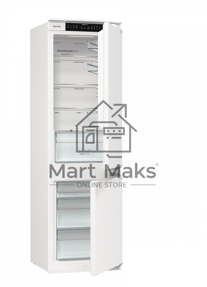 Встраиваемый холодильник Gorenje NRKI517141 белый двухкамерный 175/68 л морозилка снизу, No Frost