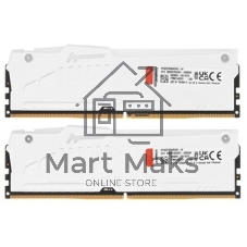 Оперативная память Kingston Fury Beast, DDR5, 64Gb (2x32GB), 5200MHz, CL40, DIMM, с радиаторами, белый