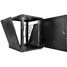 Шкаф телекоммуникационный настенный разборный ЦМО ЭКОНОМ 12U (600 x 350) дверь металл, черный (ШРН-Э-12.350.1-9005)