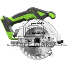 Циркулярная пила аккумуляторная GreenWorks GD24CS165, 24V, бесщеточная, 57 мм, без АКБ и ЗУ (1501607)