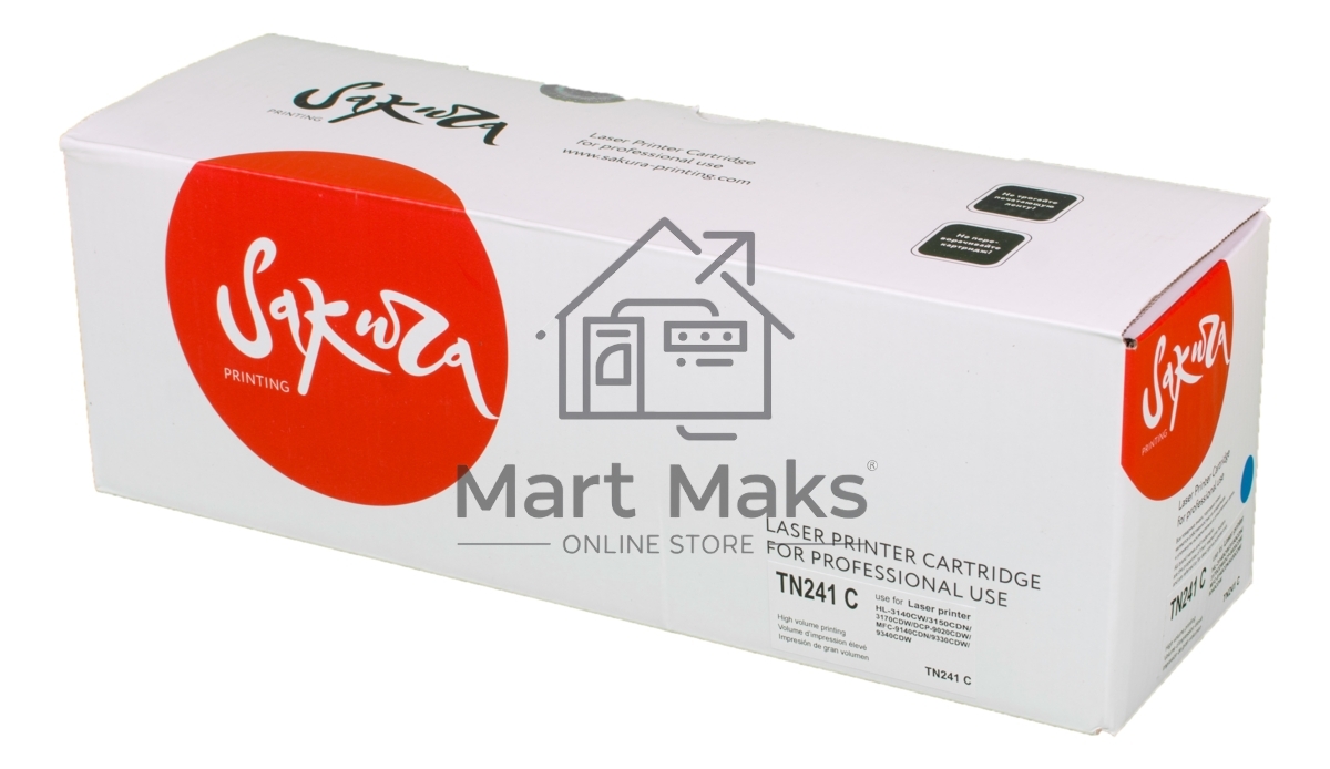 Картридж лазерный Sakura TN241C для Brother HL-3140CW, HL-3150CDW, HL-3170CDW, DCP-9020CDW, MFC-9140CDN, MFC-9330CDW, MFC-9340CDW, синий, 1400
