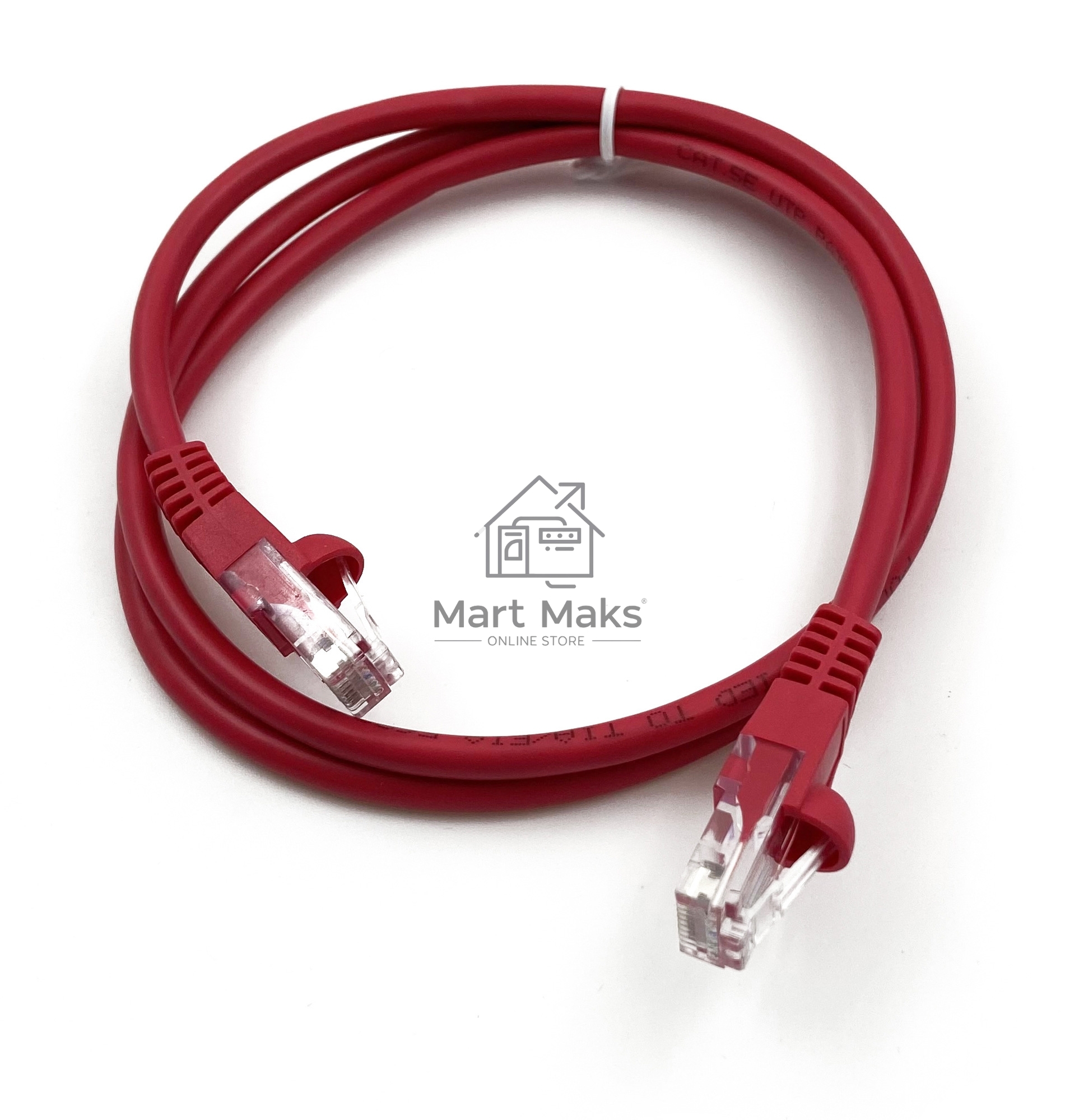 Патч-корд Buro cat5E 1м красный RJ-45 (m)-RJ-45 (m)