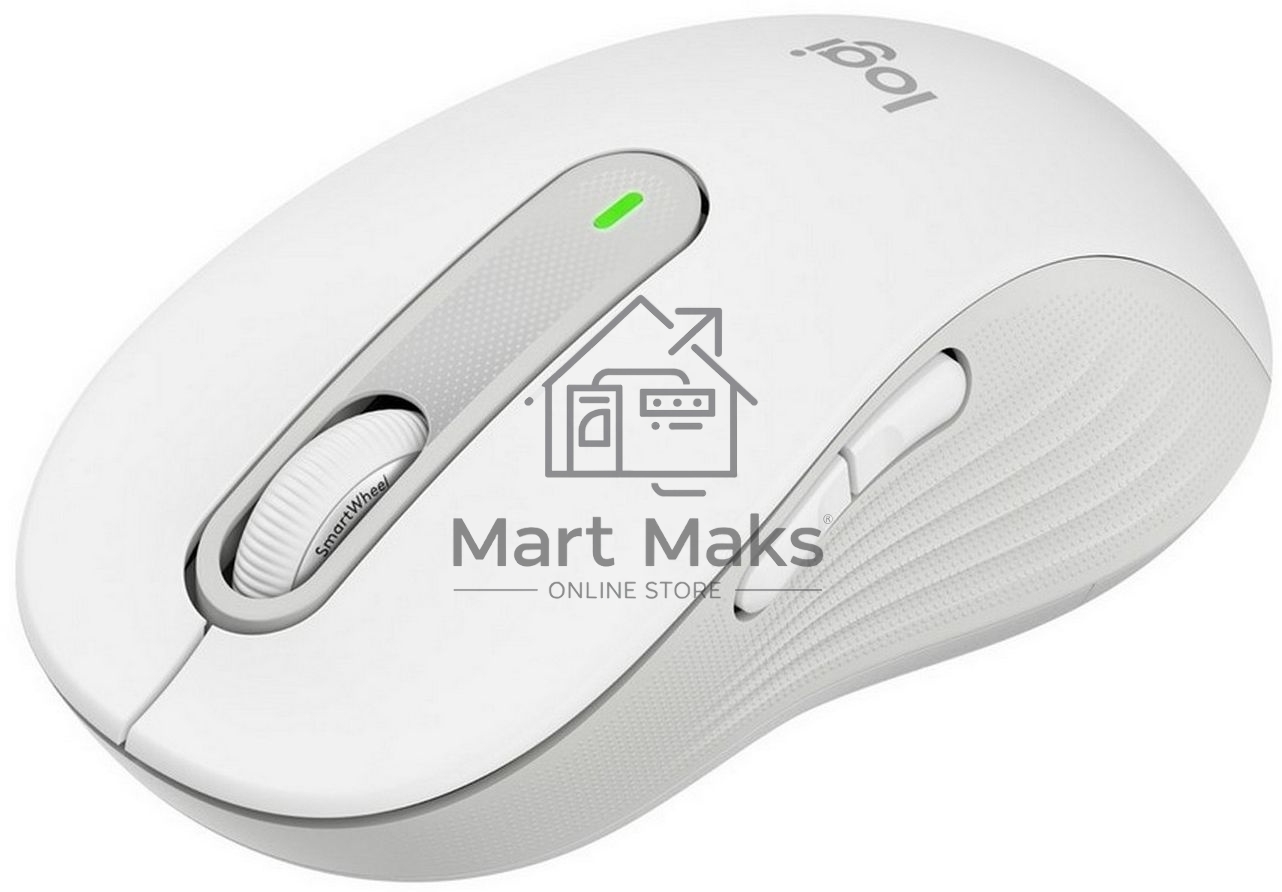 Мышь беспроводная Logitech Signature M650 L белый, 4000 dpi, радиоканал, Bluetooth, USB, кнопки - 5