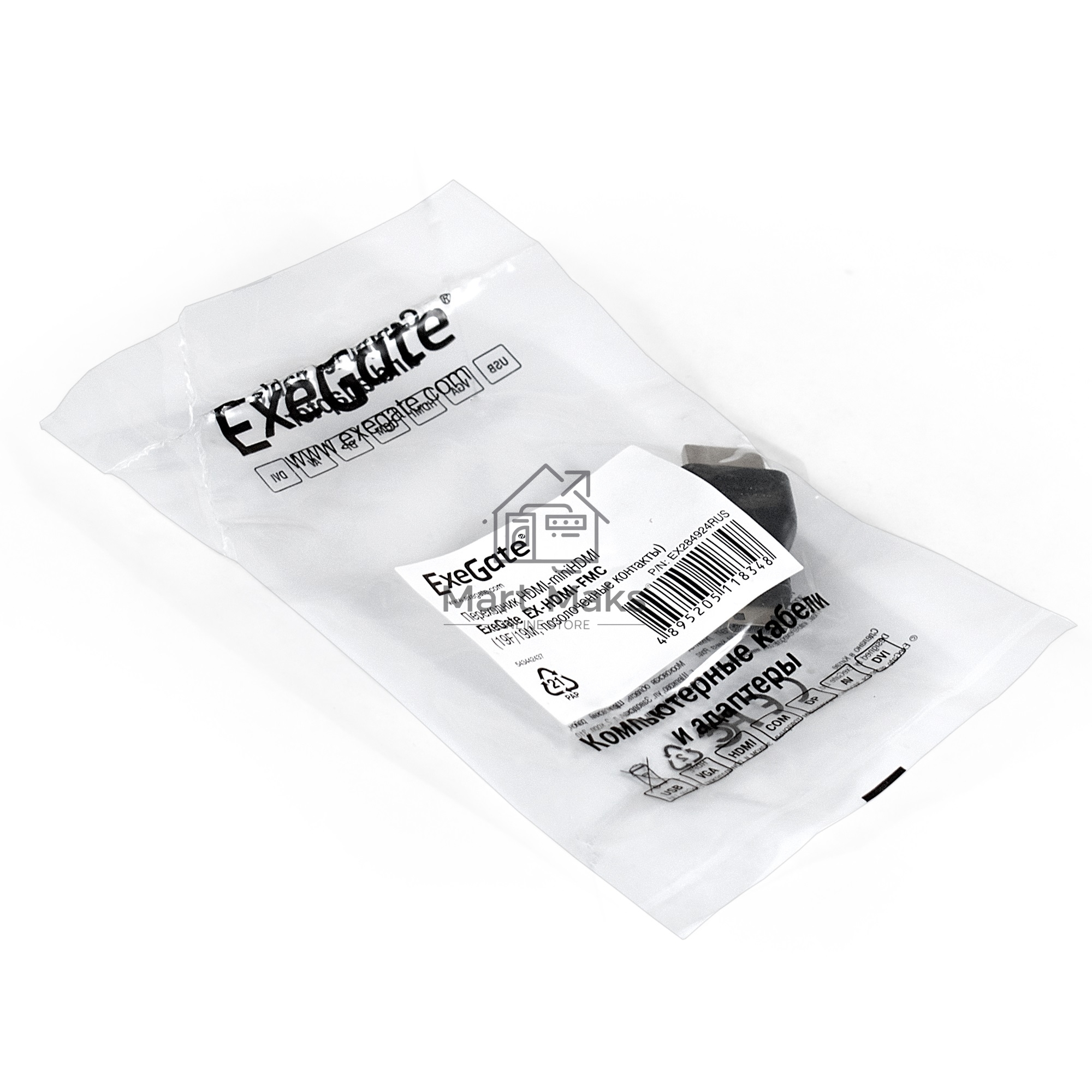 Переходник Exegate EX284924RUS HDMI-miniHDMI EX-HDMI-FMC (19F/19M, позолоченные контакты)