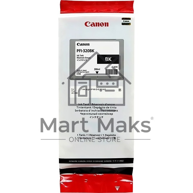 Картридж струйный Canon PFI-320 BK 2890C001 черный (300мл) для Canon Canon imagePROGRAF TM-200/205