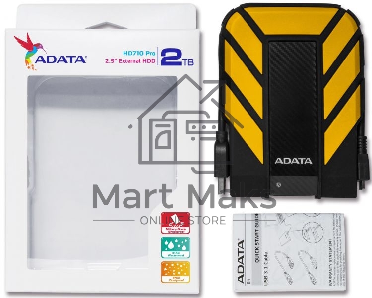 Внешний жесткий диск ADATA USB 3.0 2Tb AHD710-2TU3-CYL DashDrive Durable 2.5