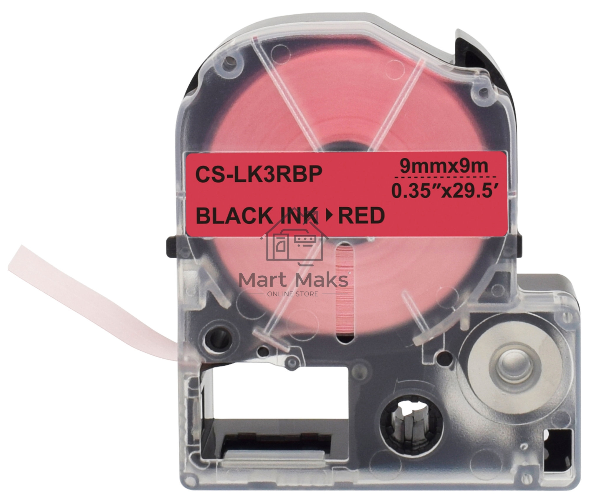 Картридж ленточный Cactus CS-LK3RBP черный, 9мм, 9м для Epson LW300/LW400/LW700/LW600P/LW1000P/K400/Z700/Z900