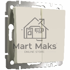Выключатель двухклавишный проходной WERKEL (айвори матовый) W1122062