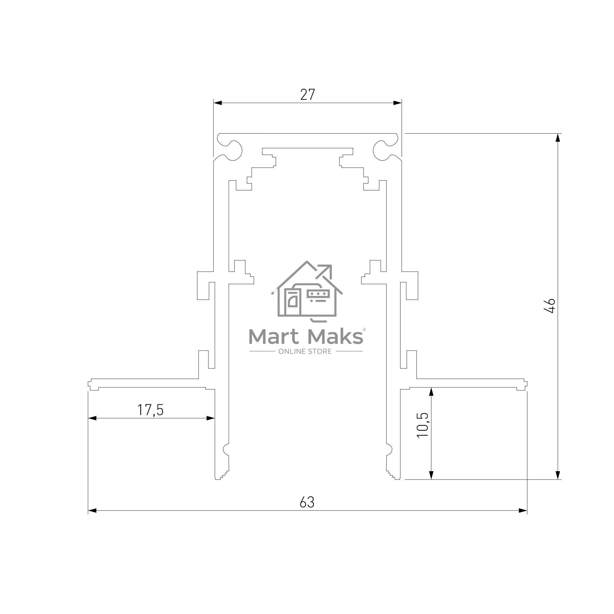 Slim Magnetic Шинопровод встраиваемый под ГКЛ 9,5мм (белый) (3м) 85210/00