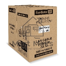 Кабель ExeGate Special UTP4-C5e-CCA-S24-IN-PVC-GY-305 UTP 4 пары кат.5e CCA, 0.48мм (24AWG), 305м, серый, PVC