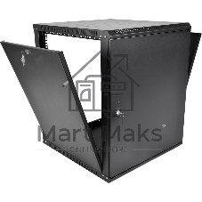 Шкаф телекоммуникационный настенный разборный ЦМО ЭКОНОМ 12U (600 x 350) дверь металл, черный (ШРН-Э-12.350.1-9005)