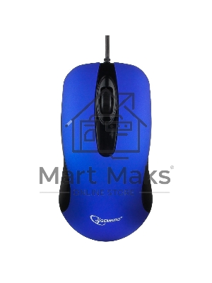 Мышь проводная Gembird MOP-400-B синий, 1000 dpi, USB, кнопки - 3