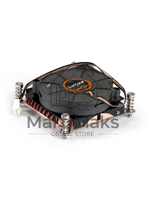 Кулер для процессора ExeGate ESNK-0049.PWM.1U.2011/66.Cu черный, 75 мм, медь, 5000 об/мин, 54 дБ, 4 pin, 115 Вт, 30 мм