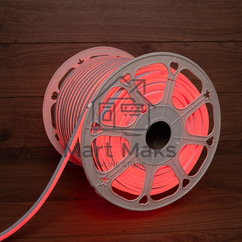 Гибкий неон LED SMD 8х16 мм, двухсторонний, красный, 120 LED/м, бухта 100 м