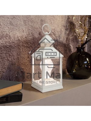 Декоративный фонарь Neon-night с лампочкой, белый корпус, размер 10.5х10.5х24 см, цвет теплый белый